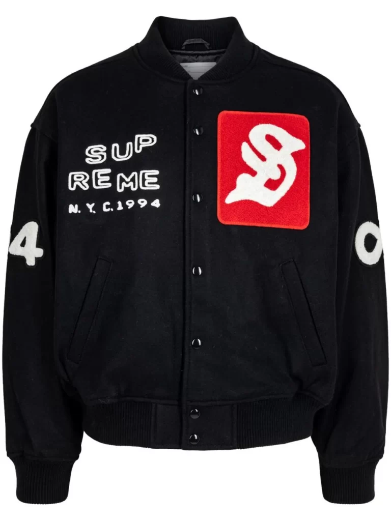 Supreme Tourist Varsity “Black” Jacket: A Blend of Streetwear and Classic Style插图